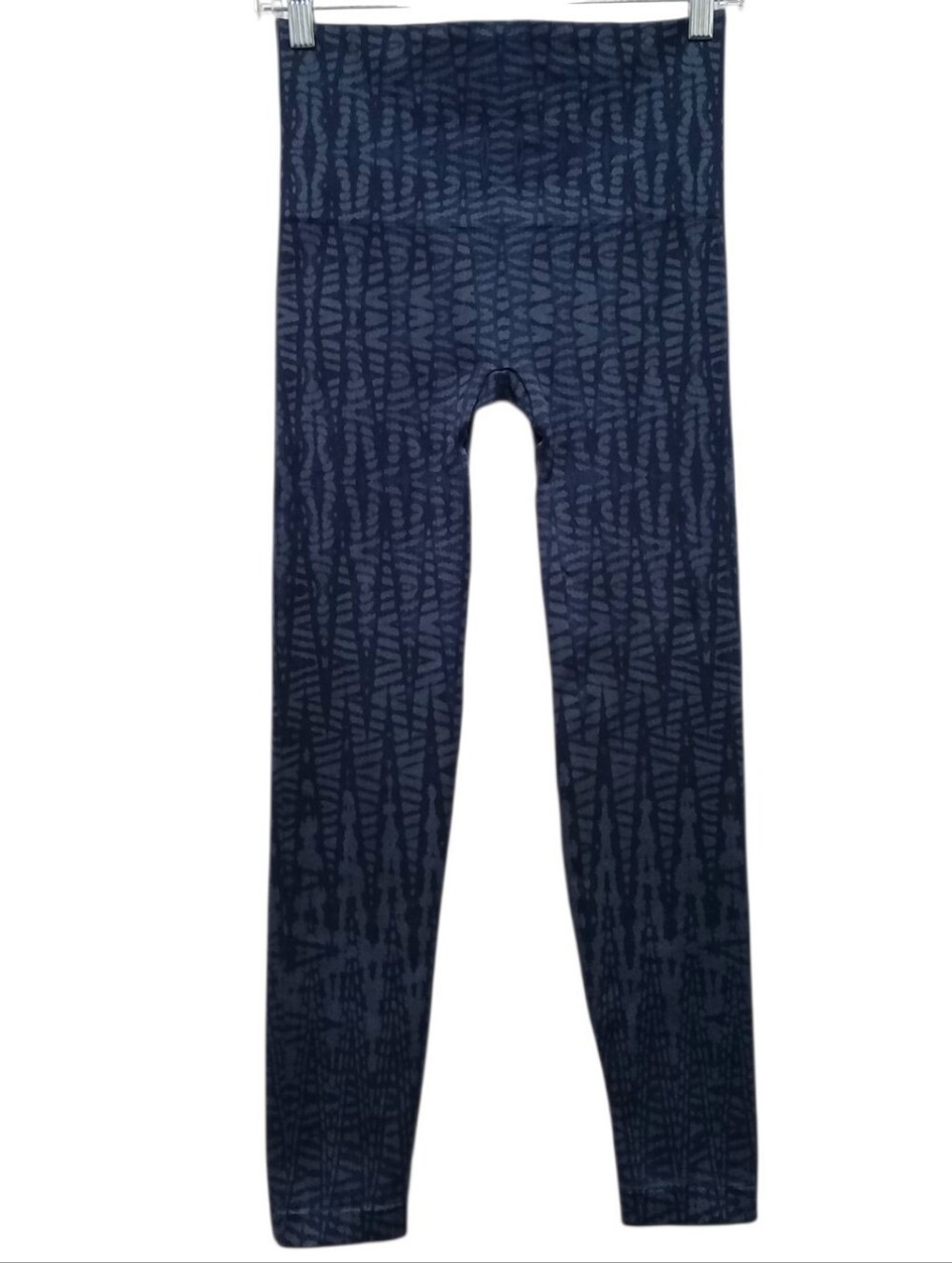 SPANX Look At Me Now Seamless Leggings Womens L Indigo Geo High Rise